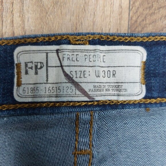 Free People High Rise Stretch Skinny Jeans Sz 30R Dark Wash 61855-16515125 - Picture 15 of 16
